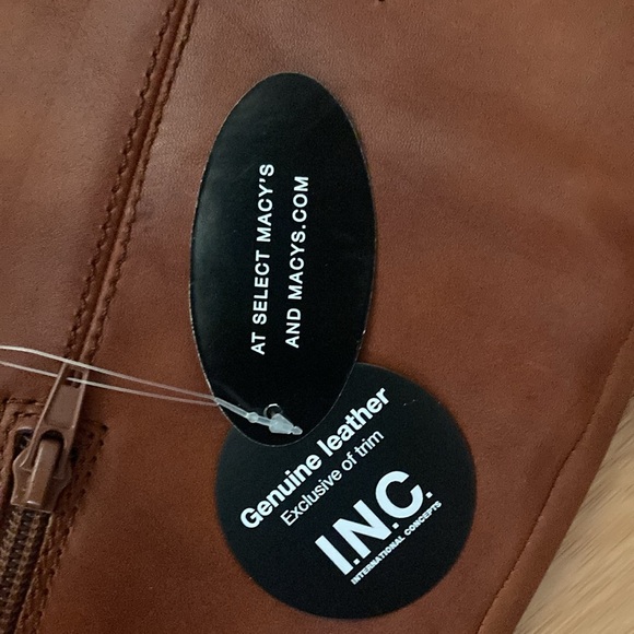 INC Women’s Fawne Genuine Leather Knee High Riding Boots NWT Women’s 7.5M Brown - Picture 6 of 9